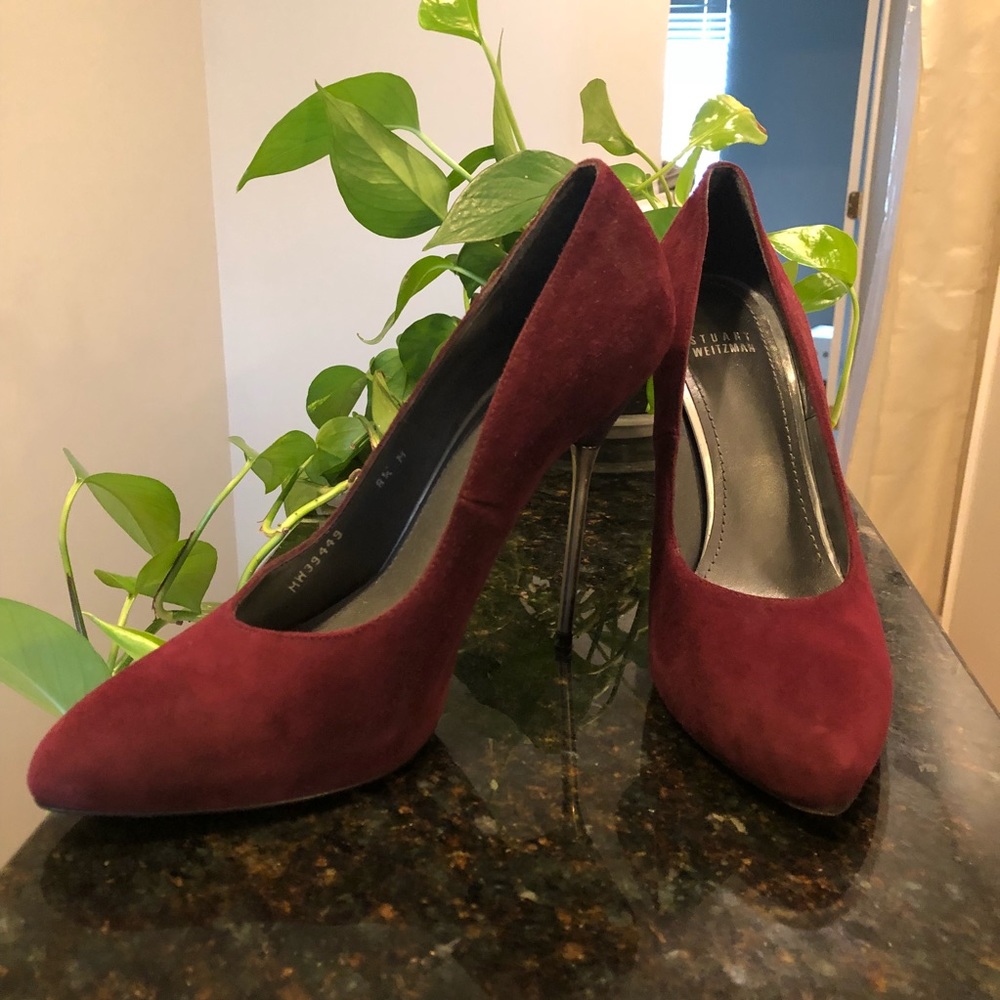 Stuart Weitzman Burgundy Stilettos
